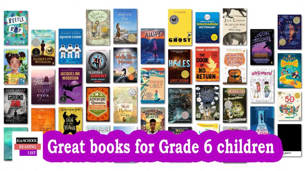 6th grade reading books for children aged 11-12 in Middle School