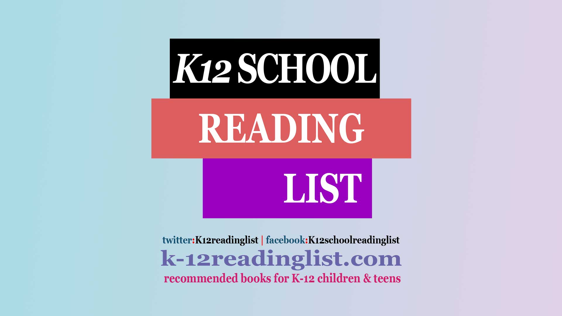 K-12 School Reading List website banner